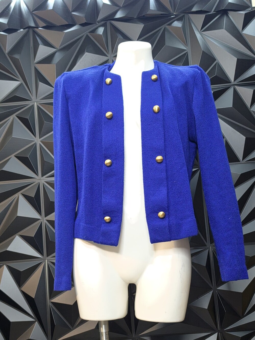 Leslie Fay Cobalt Purple Double-Breasted Military Blazer